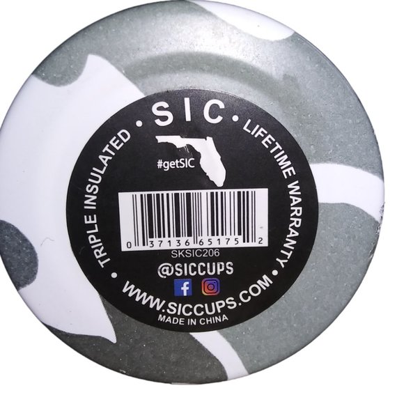 SIC CUPS Diesel Freak Gray Camo Skull and Bones 20 oz Tumbler Triple Insulated - Picture 6 of 9